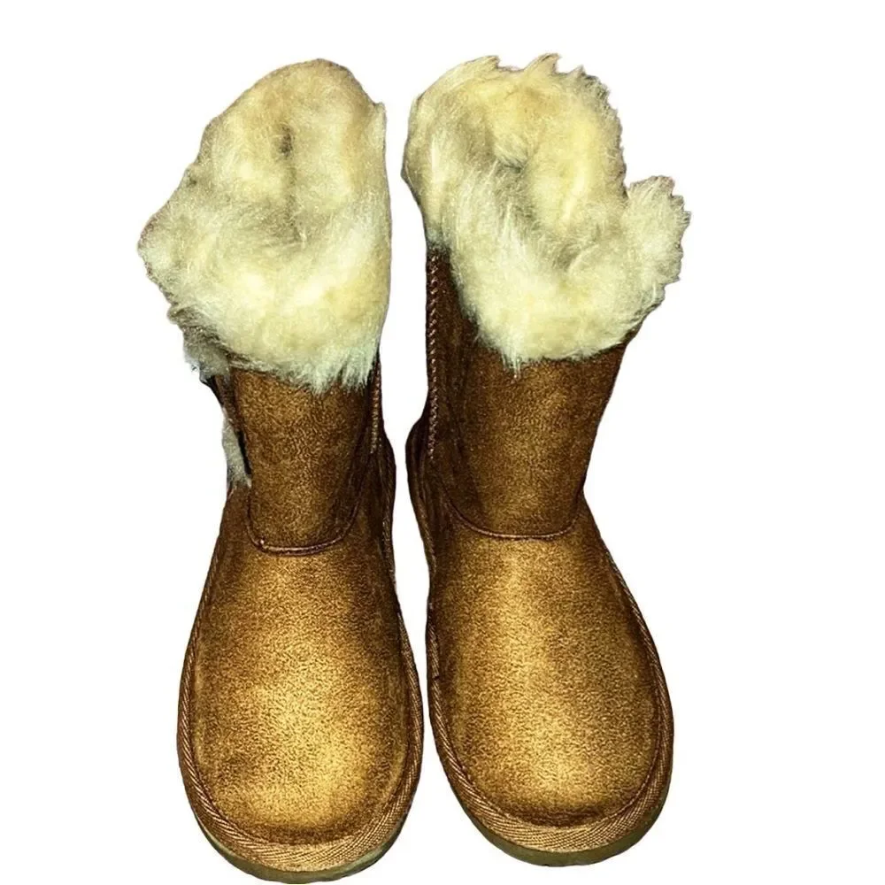 Children’s Place Girls Faux Suede Buckle Detail Booties